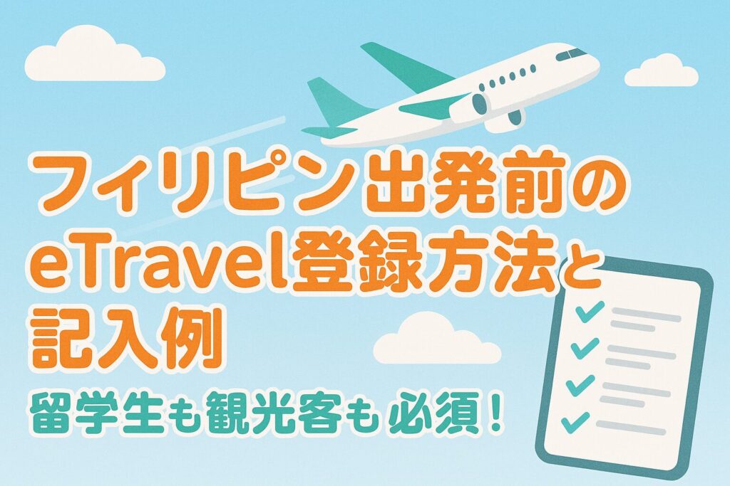 フィリピン出発前のeTravel（イートラベル）の登録方法と記入例