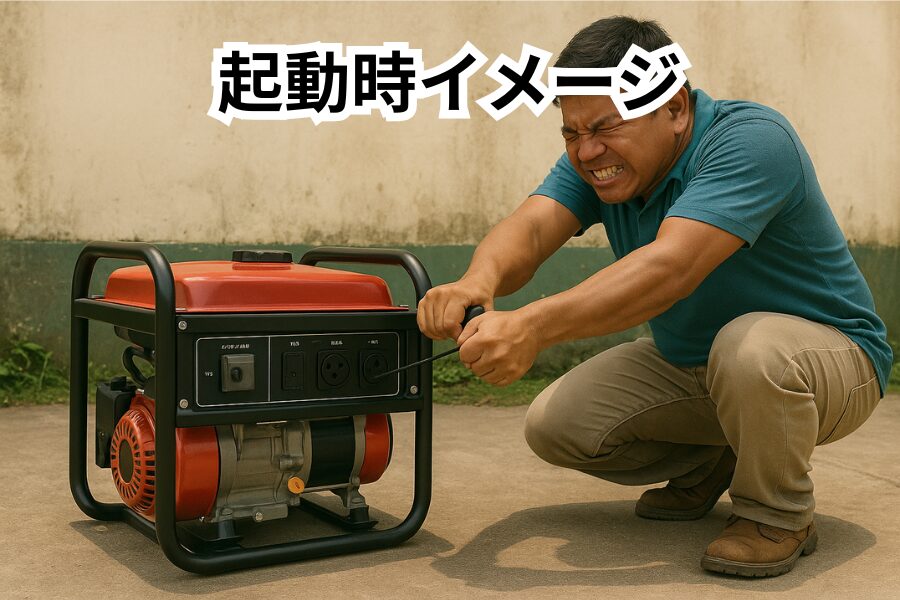 小型発電機の起動時
